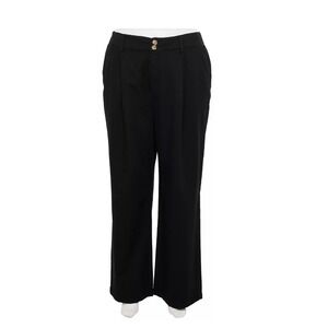 Whimsigoth Black Stretch Wide Leg Dress Pants Clean Girl Business Casual Size 20